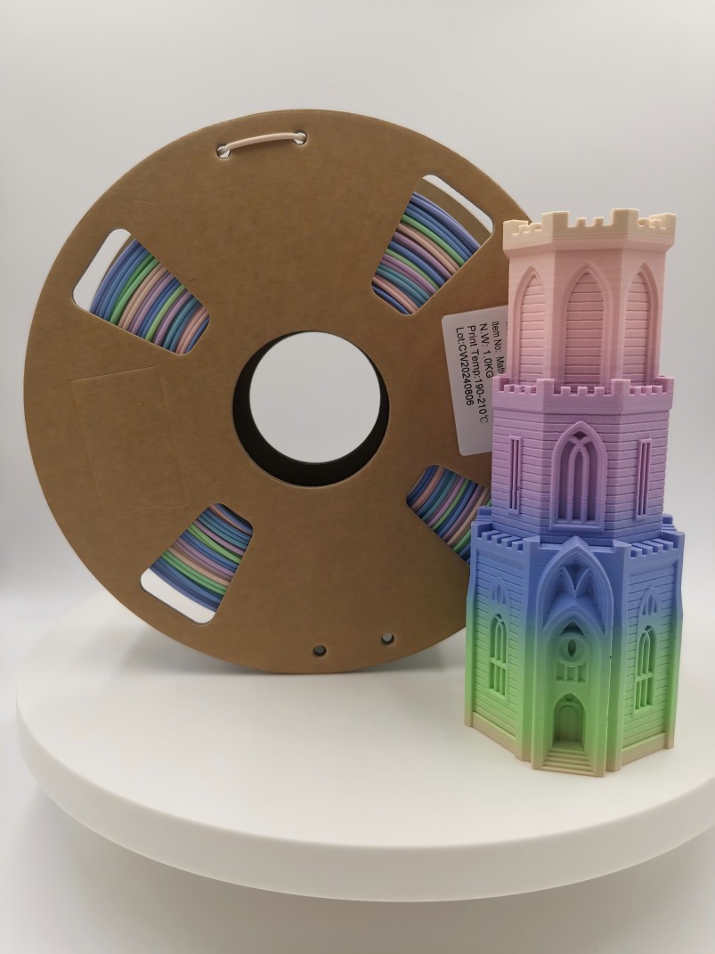 matte rainbow pla filament 