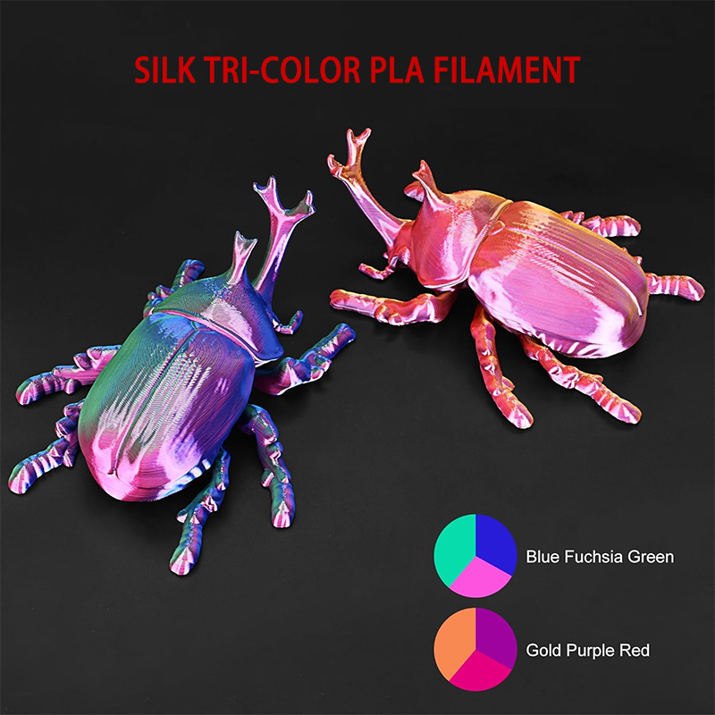 silk tri colors pla filament