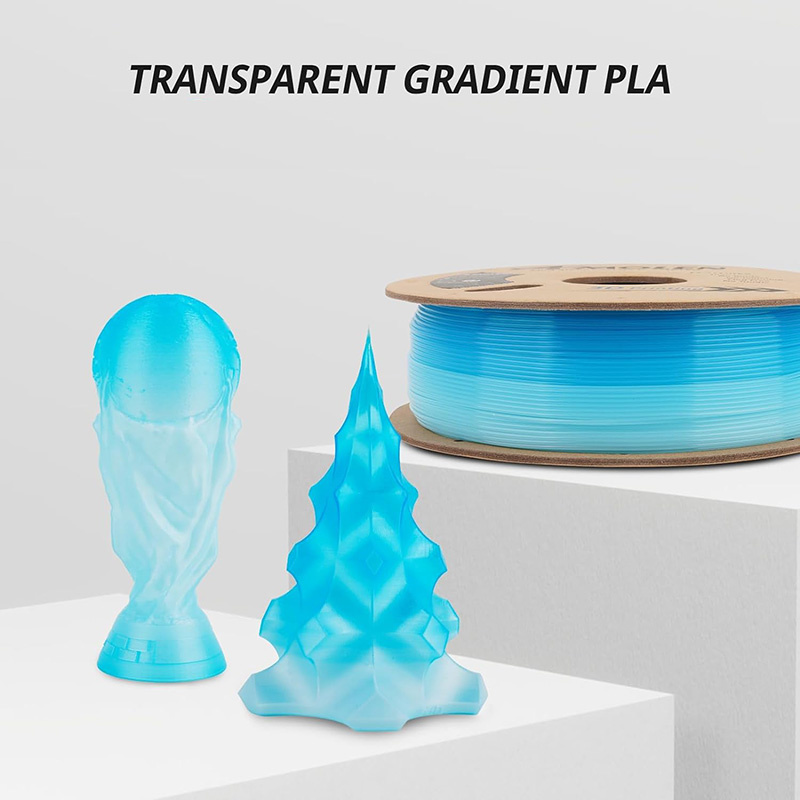 Clear PLA Filament 1.75mm Transparent Rainbow