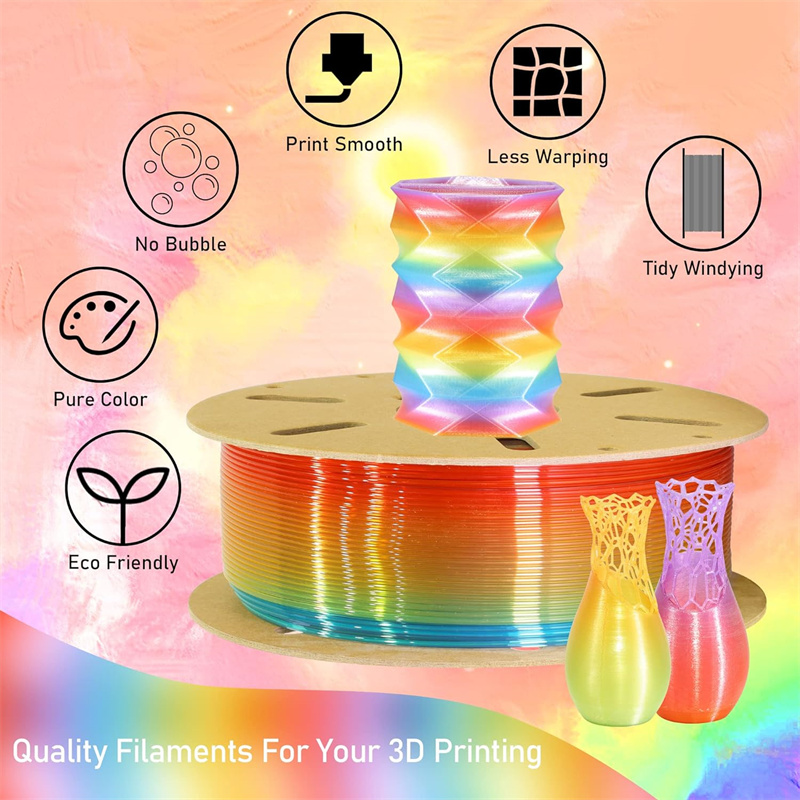 Transparent Rainbow Gradient Pla 3d Filament