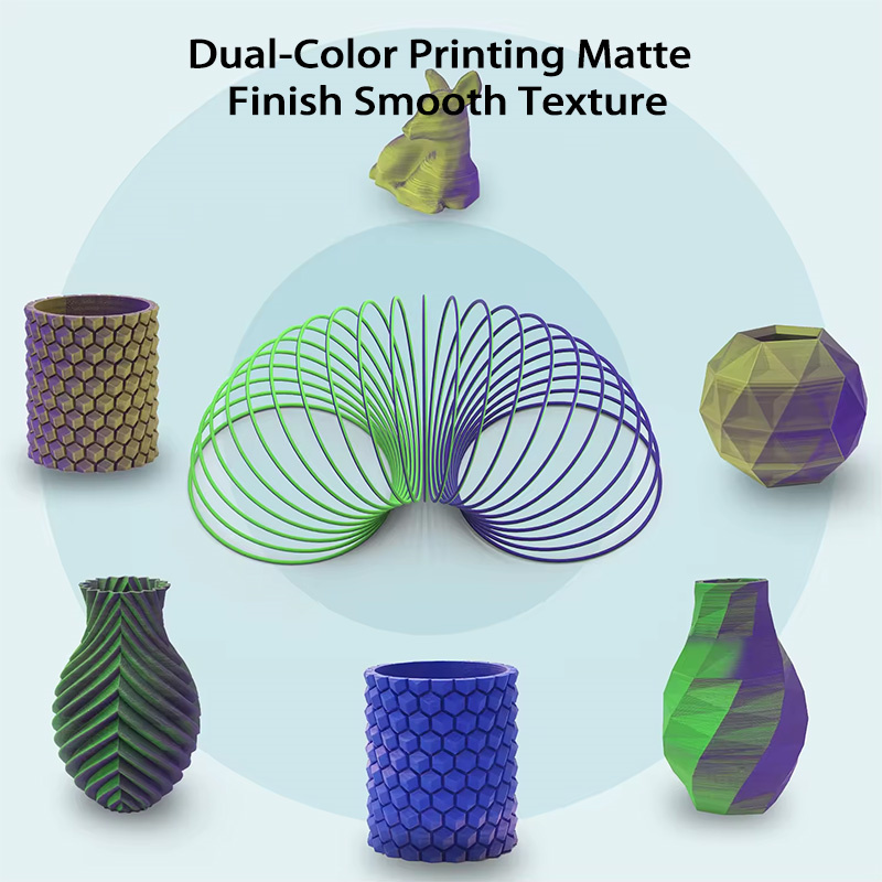 matte dual color filament pla 1.75mm