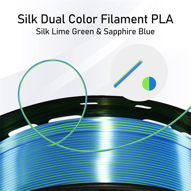 dual-color silk filament pla