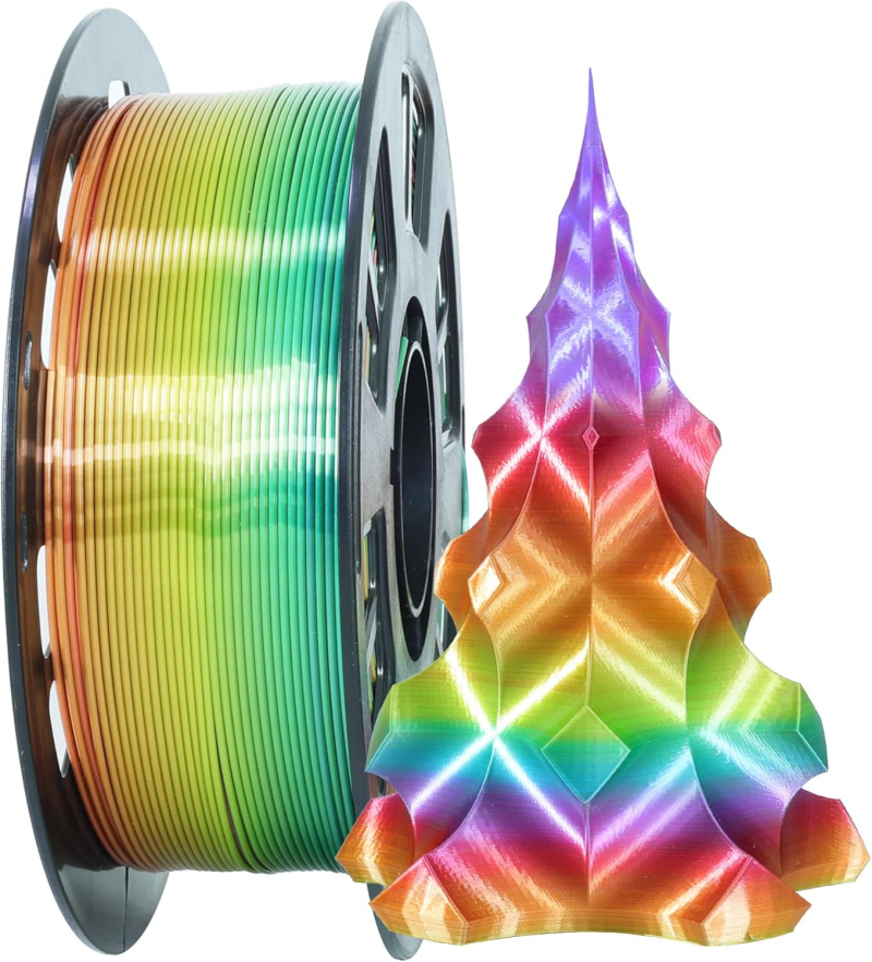 Silk Shiny Rainbow PLA Filament 1.75mm