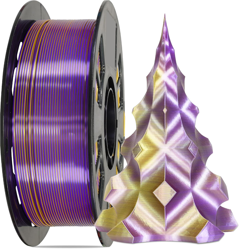 Dual Color Silk PLA 3D Printer Filament Coextrusion