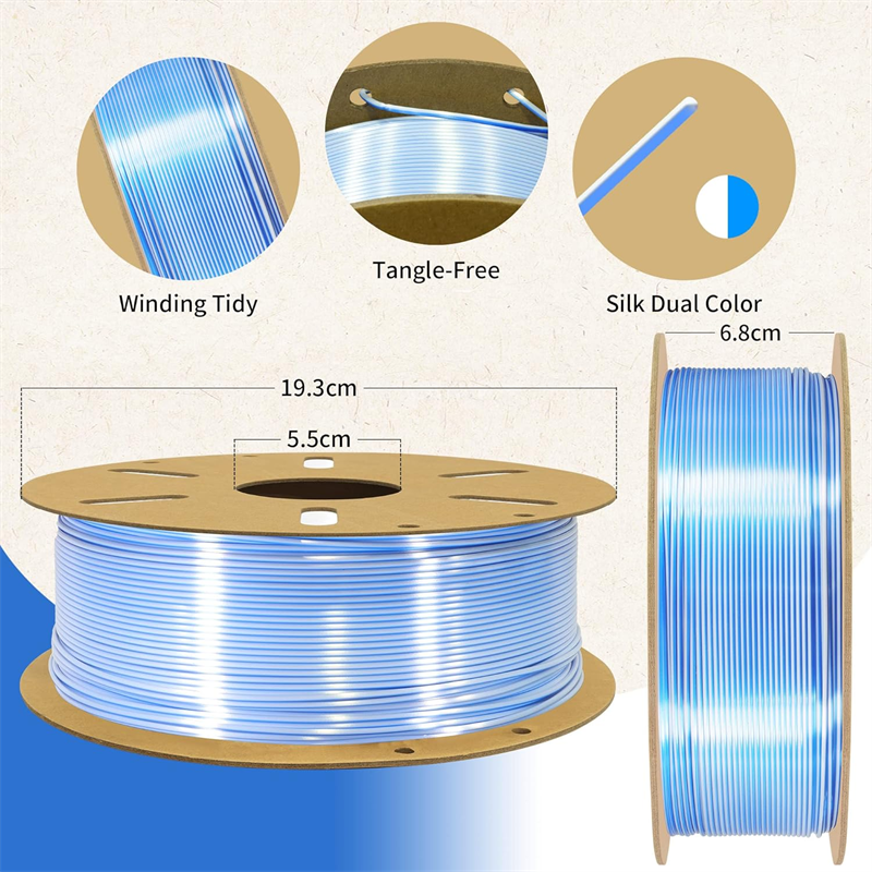 Silk Dual Color Coextrusion PLA Filament